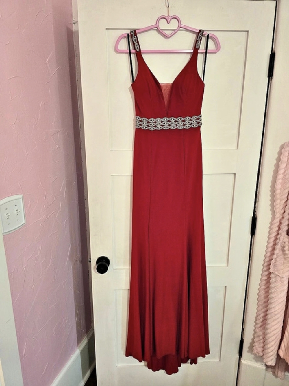 B. Darlin Embellished Maxi Dress in Red Size 5/6  Like New